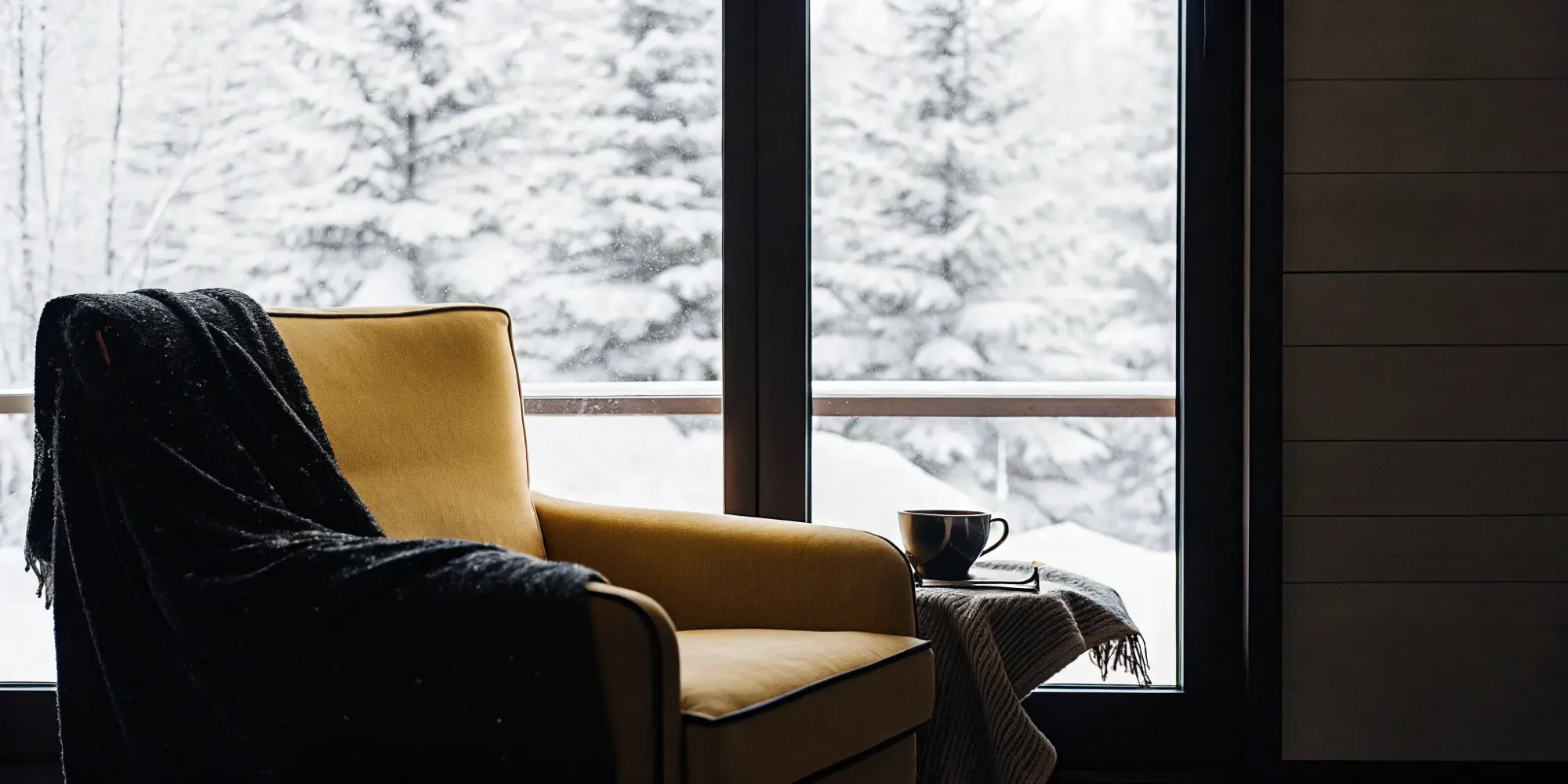 Minnesota apartment with cozy winter view.